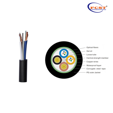 FCST OPLC Hybrid Optical Fiber Cable With Power Wires 1-24 Cores