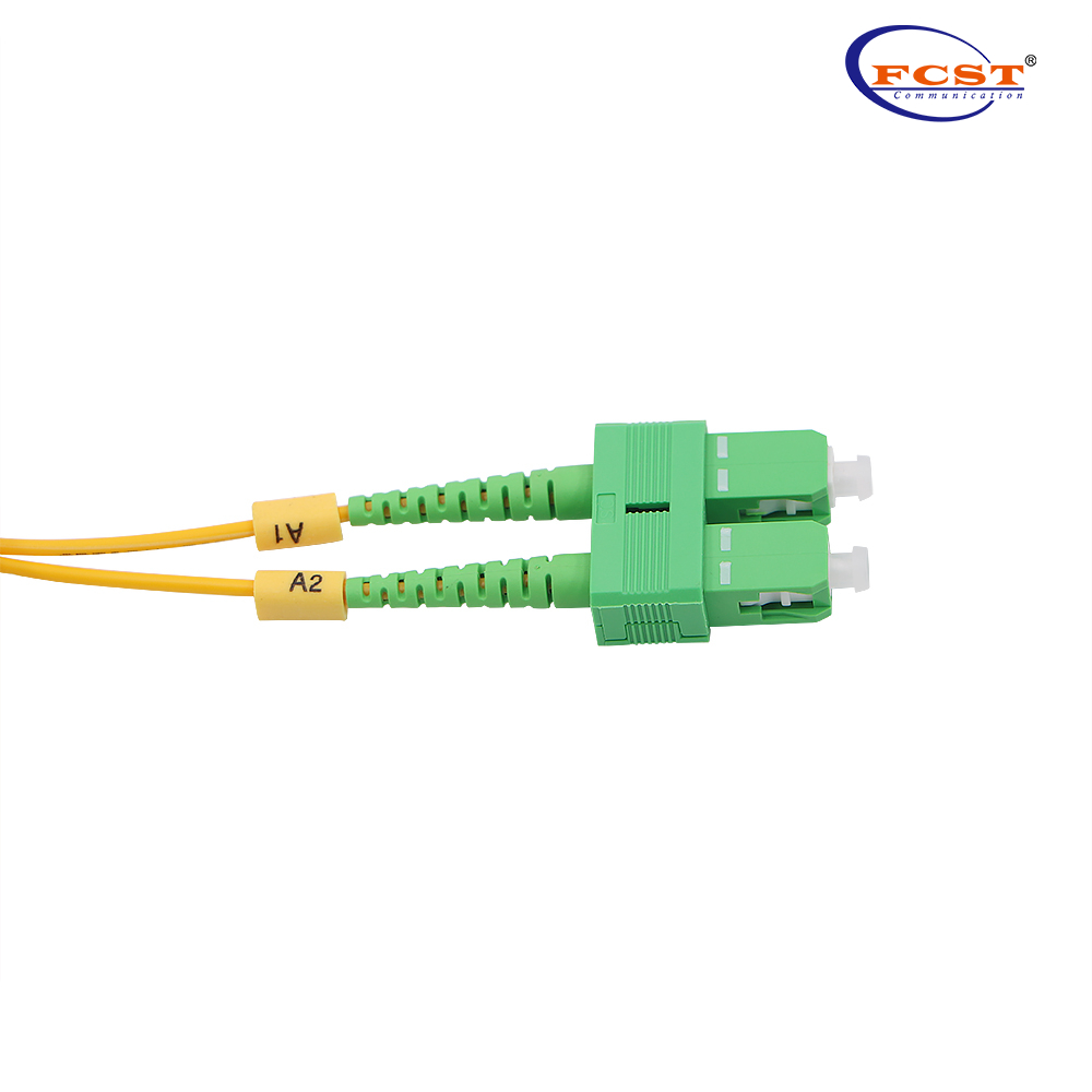 SC/APC-LC/UPC Duplex Singlemode 3.0mm 1m PVC G652D Fiber Optic Patch Cord
